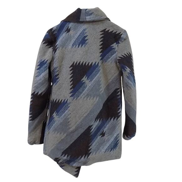 Thread & Supply Southwestern Wrap Jacket M Women Gray Blue Western Aztec Outdoor - Picture 2 of 6